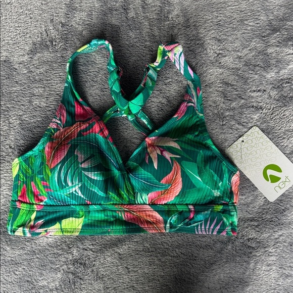 NEXT BY ATHENA Kalani Triangle Sports Bra Bikini Top in Deep Lake Sz 32 B/C NWT - Picture 3 of 4